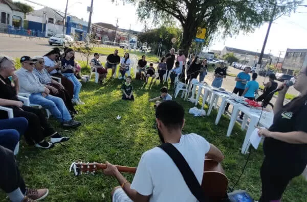 Culto ao ar livre da Igreja Batista do Fragata